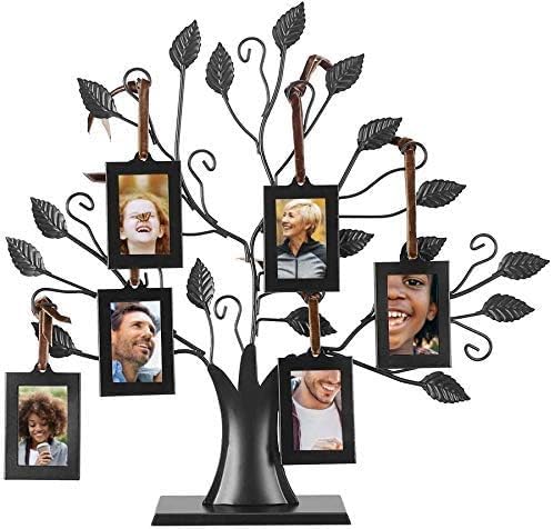 Jadeshay Family Tree Photo Frame - Photos Display Tree Family with Hanging Pictures Frames Free-Standing Tabletop Decoration(s)