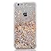 iPhone 7 Plus Glitter Case, Surpriseyou Creative Design Flowing Liquid Quicksand Floating Luxury Bling Sparkle Love Heart Diamonds Clear Hard Case for iPhone 7 Plus (Gold Diamonds)