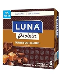 Luna Protein - Gluten Free Protein Bar - Chocoalte Salted Caramel - (1.59 Ounce Snack Bar, 6 Count)