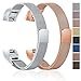 For Fitbit Alta HR and Alta Bands, Maledan Stainless Steel Milanese Loop Metal Replacement Accessories Bracelet Strap with Unique Magnet Lock for Fitbit Alta HR and Alta, Rose Gold Silver Small
