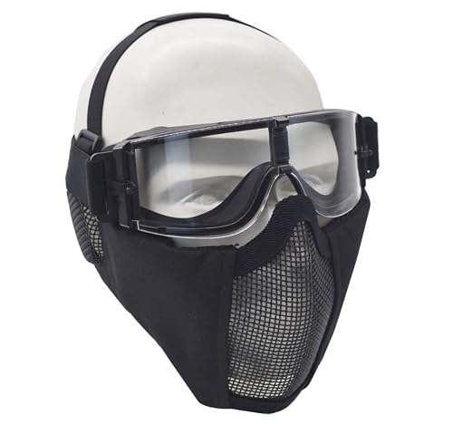 ATAIRSOFT Casque Mich 2000 Avec Rails Latéraux Et Montage NVG - Noir, Léger Pour Airsoft, Paintball, Militaire
