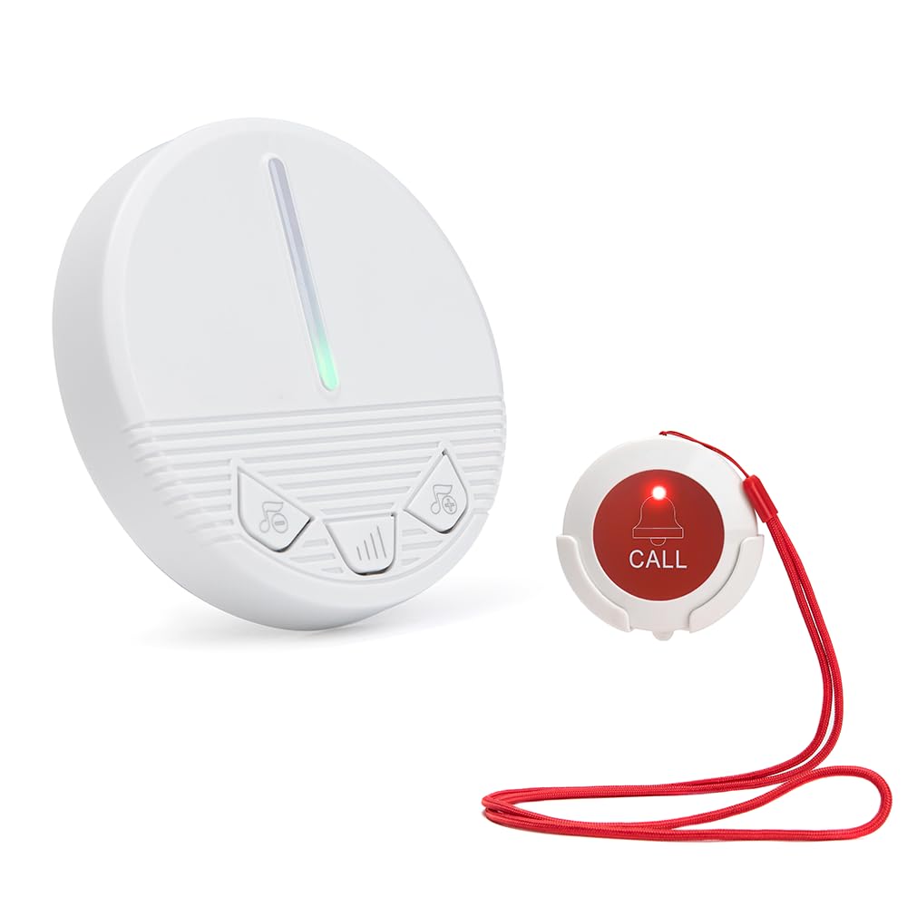 CYSSJF Panic Alarm for Elderly & Patient – Single Home Help Call Button with 120dB Receiver – Personal Emergency Call, No Wi‑Fi Needed, Waterproof, UK Plug — image 1