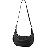 DONNAIN Casual Soft Leather Hobo Bags Women Crossbody, Trendy Crescent Shoulder Bag and Mini Purse