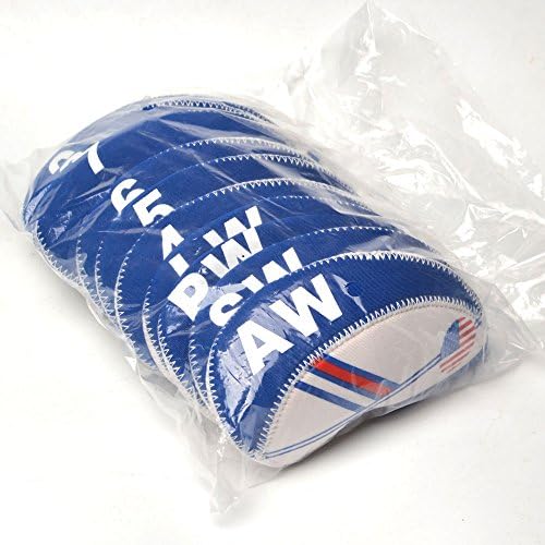 DEAY 10pcs Golf Club Iron Head Covers Blue Headcovers Neoprene Protectors Fit for All Brands