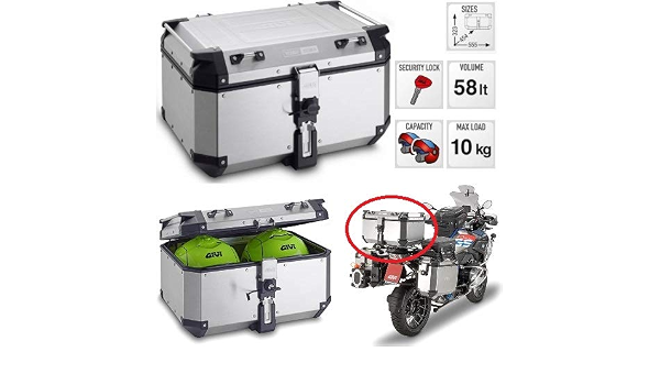 Givi OBKN58A - Maleta baúl con capacidad para casco Trekker Outback de 58  litros, maletín monokey de aluminio para 2 cascos con apertura rápida 323 x  454 x 555 mm : Amazon.es: Coche y moto