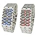 Youyoupifa Men's Stainless Steel Lava Blue LED Digital Bracelet Watch (Silver)
