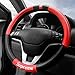 FINEX Supreme Steering Wheel Cover Black and Red Label for Universal Auto Car Accessories
