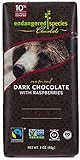 Endangered Species Grizzly, Natural Dark Chocolate (72%) with Raspberries, 3-Ounce Bars (Pack of 12)