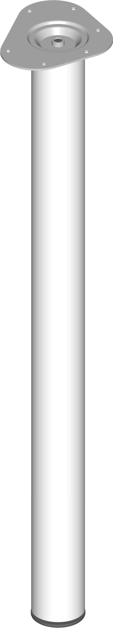 Element System Steel Pipe Feet Round Set of 4 Table Legs, Furniture Feet Including Screw-On Plate, 11102-00048