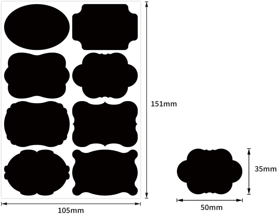 160 Chalkboard Labels- Removable Waterproof Stickers Label for Canisters for The Kitchen Glass Bottle Include Water-Based Marker Pen : Office Products