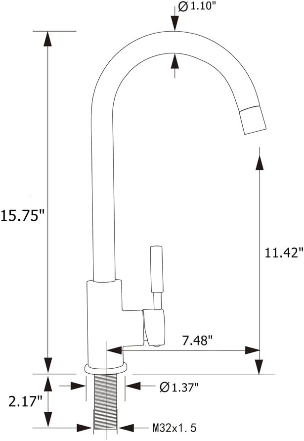 VAPSINT 360 Degree Swivel Modern Hot& Cold Mixer Stainless Steel Bar Kitchen Sink Faucet, Easy Installation Good Valued Brushed Nickel Single Handle Kitchen Faucet - - 