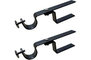 THE NONO BRACKET COMPANY NONO Bracket XL - Inside Mounted Faux Wood Blinds Curtain Rod Bracket Attachment (Black)
