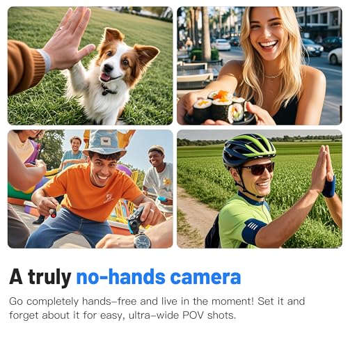 Meoilkolnm Mini Wearable Body Worn Action Camera, FHD 1080P, Thumb Size, Hands Free Recording with Premium Portable Camcorder Mount Anywhere for Security, Work, Guard, Travel, 128GB, Black
