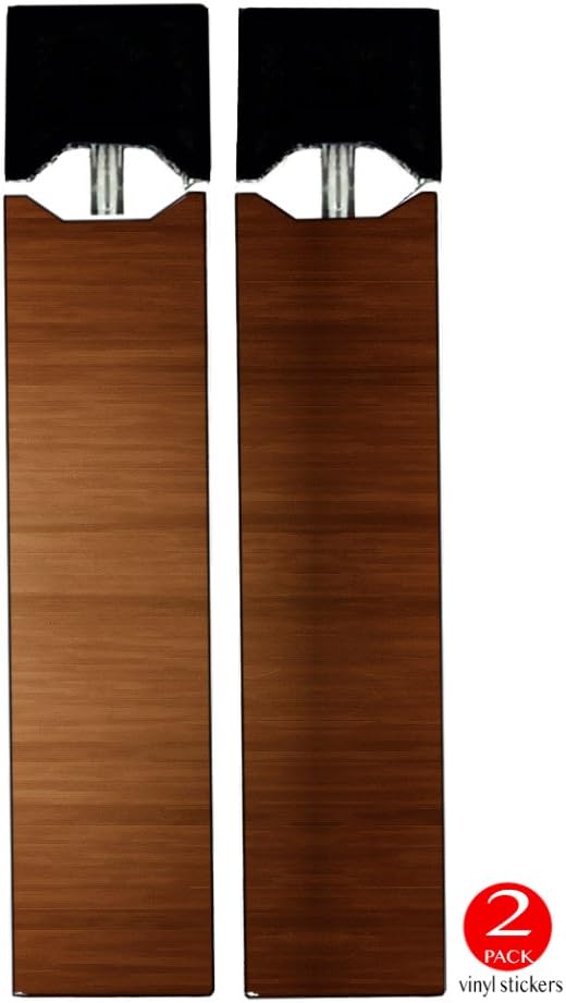 Vinyl Decal Stickers - Wooden Brown Color Background - Skin Wrap for Juul Vape (2 Pack)