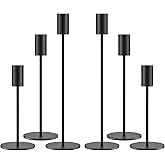 zeochyni Matte Black Candle Holder Set of 6, Elegant Candlestick Holders for Wedding Centerpieces Dining Tables Parties Home Decor Events, Taper Candle Holders Fit 3/4 Inch Candles