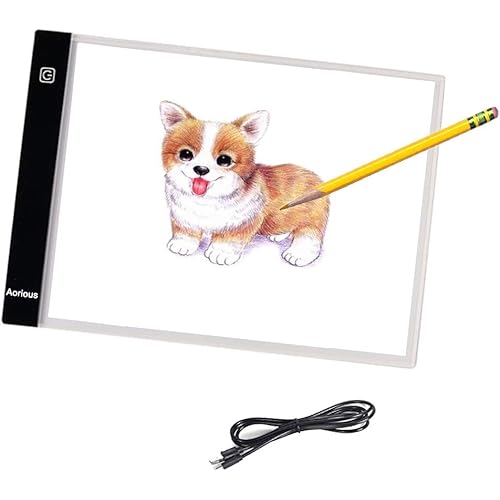 A4 LED Diamond Drawing Tracing Light Box,Aorious Ultra-Thin Artcraft Tracing Light Pad Dimmable Brightness USB Powered Artists Light Box for Animation Sketching Drawing