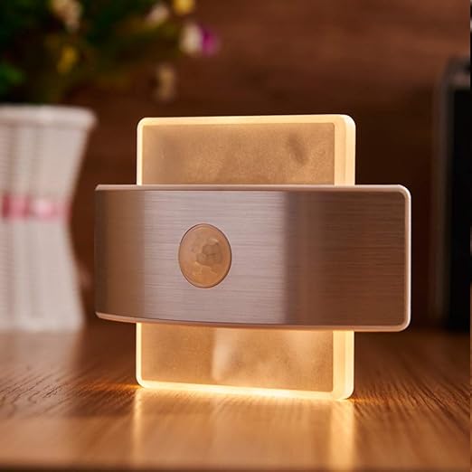 led luz nocturna de induccion usb recargable lampara de noche con sensor de movimiento detector automatica e inalambrica iluminacion de pared
