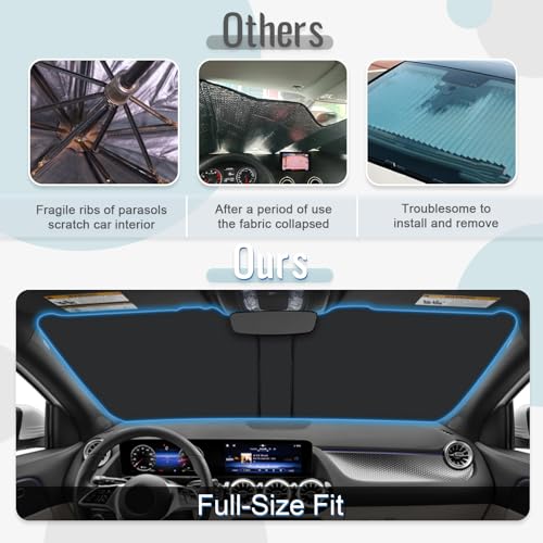 [Upgrade] CDEFG Compatible with Mercedes Benz GLA H247 2020-2026 / EQA 2022-2026 Sun Visor Covers Front Sun Visor Acoustic Windscreen Car Sun Visor Accessories