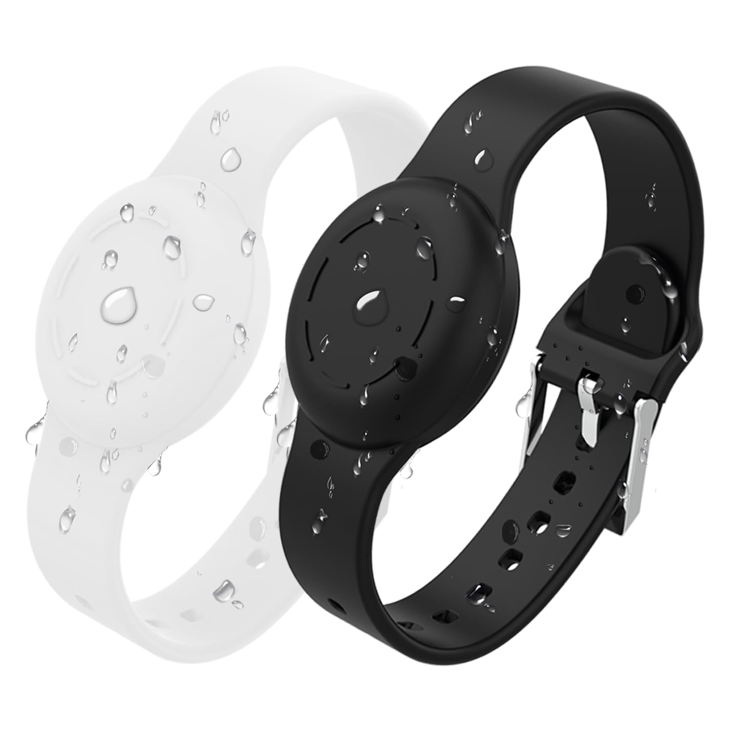 2 Pack Airtag Wristband for Kids, Adjustable Bracelet Waterproof Silicone Watch Strap Holder, Compatible With Apple Air Tag for Toddlers — image 1