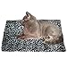 Downtown Pet Supply Thermal Cat Bed - Insulated Cat Mat with Aluminum Film & Sherpa Backing - Washer Safe Faux Fur Cover - Self-Warming Nap - Regular - Animal Print Grey - 22 x 19in