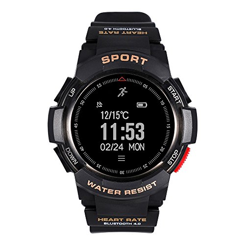 Smart Watch, Fitness Tracker with Heart Rate & Blood Pressure Monitor GPS Running Sport Sleep Monitoring Smartwatch Blood Oxygen Monitor, Calorie Counter & Pedometer for iOS and Android, Black