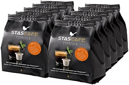 100% Biodegradable Nespresso Compatible Coffee Capsules - Bella-Lungo Flavor (100 Pods) - Fits All Original Line Nespresso Machines - By STASCAFE of the Netherlands