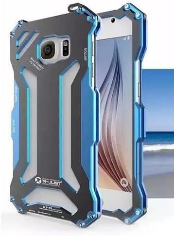 S6 Edge Case,Kinglc Galaxy S6 Edge Case,RMOR KING Iron Man Cool Luxury Metal Aluminum Case Cover For Samsung Galaxy S6 edge,Armor Metal S6 Edge Case R-Just Blue