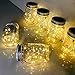 Vknic 4-Pack 30 LEDs Solar Powered Mason Jar Lights, Watrproof Outdoor Hanging Led Fairy Firefly String Lights Lanterns,Best Patio Wedding Party Deck Garden Decor