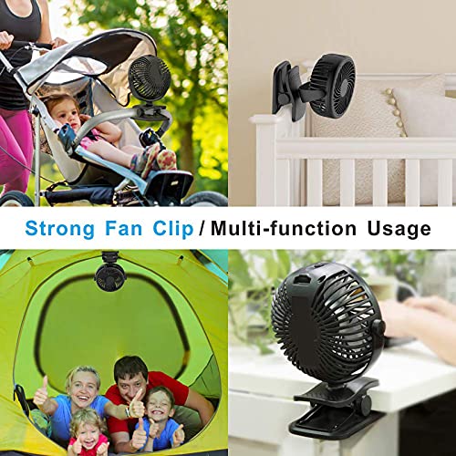 Cambond Desk Fan, Clip On Fan Rechargeable Battery Powered Stroller Fan