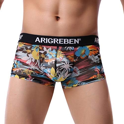 Men's 3D Printed Splicing Theme Casual Underwear Soft Breathable Silky Touching Boxer Pants Beach Swim Surf Men's Bikini
