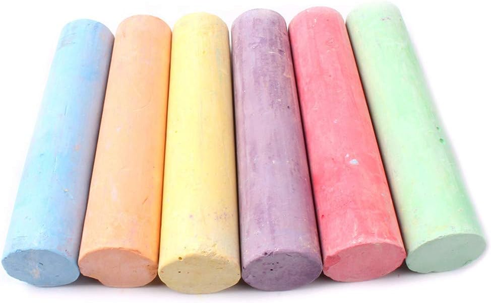 Moonuy Children's drawing board chalk dust-free color rough chalk Pavements Sticks Assorted Colours Art Floor Chalks
