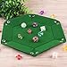 SIQUK Double Sided Dice Tray, Folding Hexagon PU Leather and Dark Green Velvet Dice Holder for Dungeons and Dragons RPG Dice Gaming D&D and Other Table Games