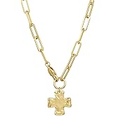 James Michelle Chunky Cross Chain Necklace for Women – Premium Waterproof, Tarnish-Free, Gold PVD Coated Jewelry – Hypoallergenic – Perfect for Beach, Weddings, Gifts