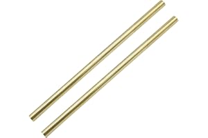 PGCOKO 2PCS Brass Solid Round Rod Lathe Bar Stock, 1/2 inch in Diameter 12 inch in Length