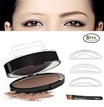 Natural Eyebrow Stamp in Seconds Stamper Powder Waterproof Long-lasting Brown Easy Press Shapes (Light Brown)