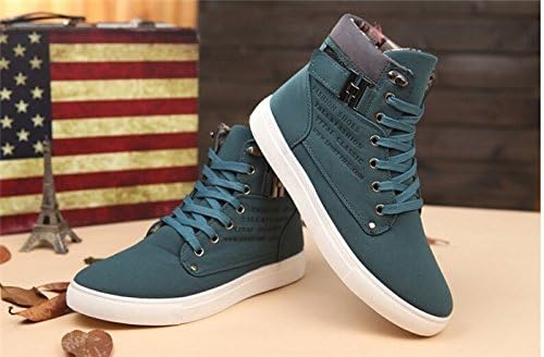 Fashion Mens Korean Style Sneakers Comfortable Casual Canvas Shoes Warm High-top Boots Black Khaki Brown Green