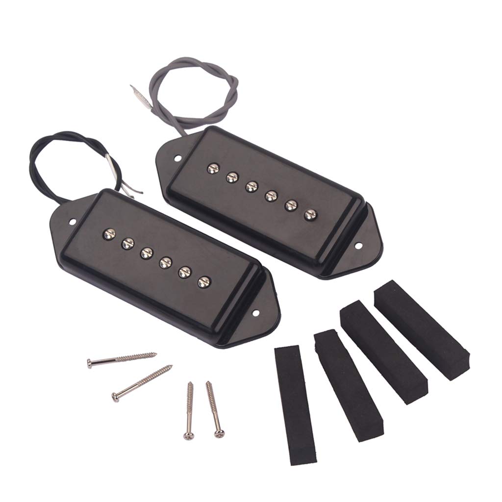 Alnicov P90 Black "Dog Ear Shape" Soapbar Single Coil Pickup For 6-String Gibson Electric Guitar