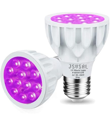 RYVOSTH 4-Pack LED Black Light Bulbs – MR16 GU10 Base, 6W (50W Equivalent), 395-400nm UVA, For Glow Parties, Posters, Body Paint & Aquariums