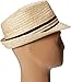 Tommy Bahama Men's Burned Raffia Fedora, Natural, Large/X-Large