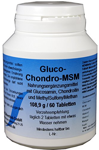 Gluco-Chondro-MSM – 60 Tabletten - für Knorpel, Bänder Sehnen und Knochen
