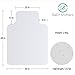 Under Desk Chair Mat (Transparent) Large, Vinyl Floor Protector for Low-Pile Carpets, Hardwood Flooring | Non-Slip Bottom, Heavy-Duty | Home, Office, Computer