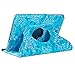 Fulland PU Leather 360 Rotating Stand Case for Samsung Tab A 8.0 - Blue Flower
