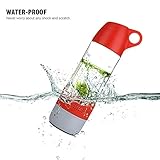 Creative 2 in 1 Wireless Portable Built-in 500mAh Rechargeable Stereo Bluetooth Speaker + Waterproof Outdoor Sports Water Bottle for iPad, iPhone, Android Devices and Smartphones (red)