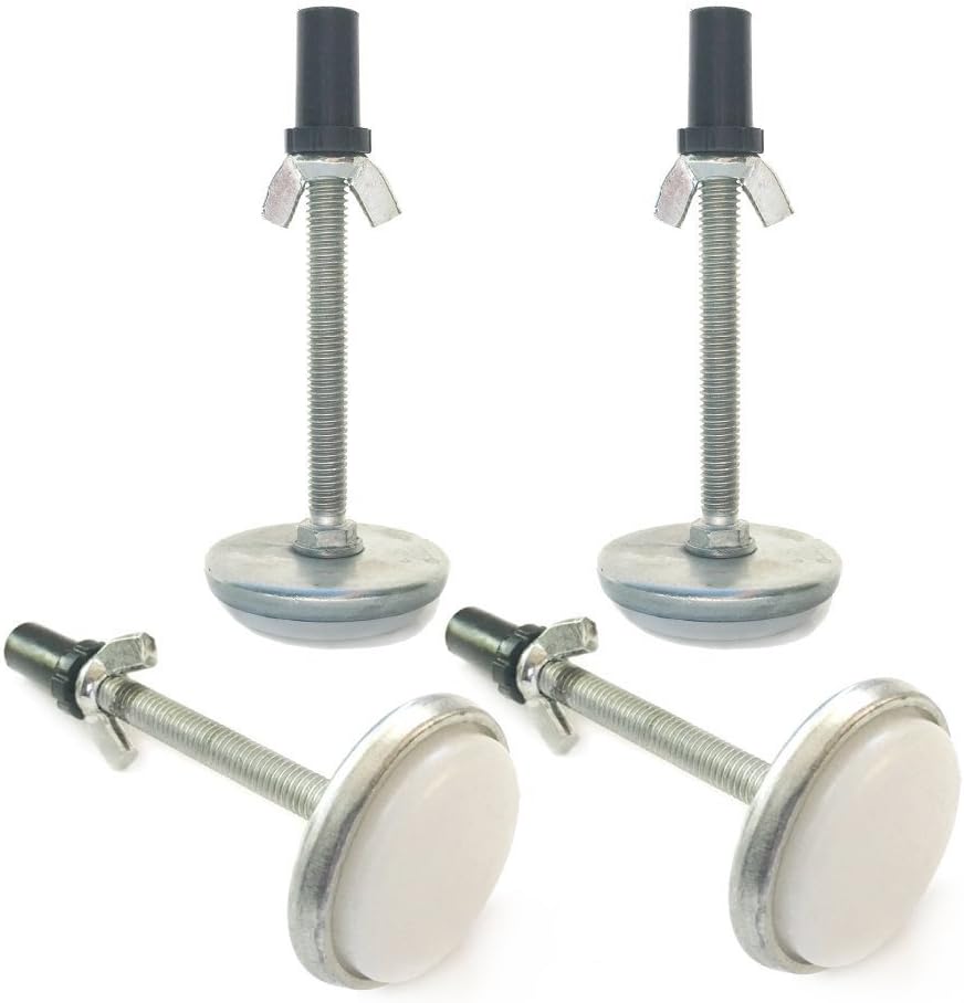 Replacement Adjustable Threaded Steel Bed Frame Feet, 5" Tall, with