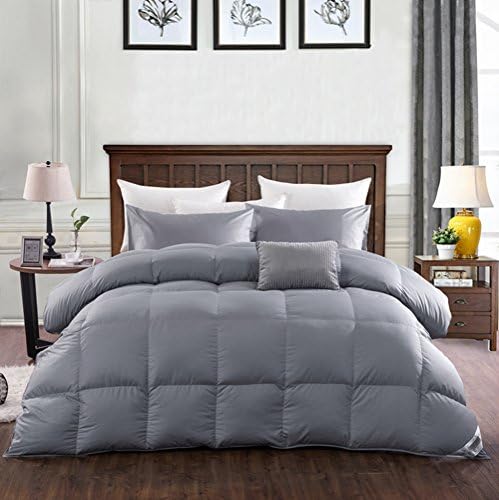 Luxurious 15 Tog - 100% White Goose Down Duvet/Quilt,Super King Size,Grey
