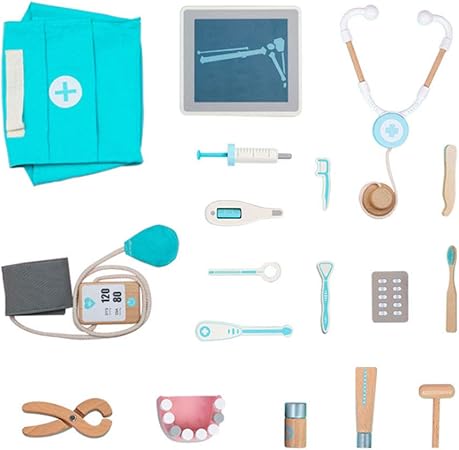 Amazon Faj お医者さんごっこ お医者さんセット ままごと ごっこ遊び木製おもちゃ ドクター 知育玩具 おもちゃ 誕生日 クリスマス プレゼント 収納箱付き お医者さん おもちゃ
