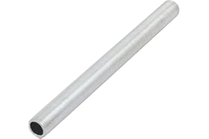 uxcell Lamp Pipe Nipple, M12 Thread 140mm Length Hollow Lamps Repair Part Hardware for Lamp Lights, Zinc Alloy Silver Tone