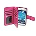 Samsung Galaxy S4 mini Case, xhorizon TM Premium Leather Folio Case [Wallet Function] [Magnetic Detachable] Fashion Wristlet Lanyard Hand Strap Purse Soft Flip Book Style Multiple Card Slots Cash Compartment Pocket with Magnetic Closure Case Cover Skin ZA5 for Samsung Galaxy S4 mini (I9190) - Rose Red