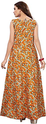 sanjana collection women's benglori satin printed semi-stitched gown