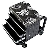Gas Monkey Creeper Seat and Tool Box Combo - 3-Drawers Toolbox with 4 Rolling Casters - 450 Lbs Capacity